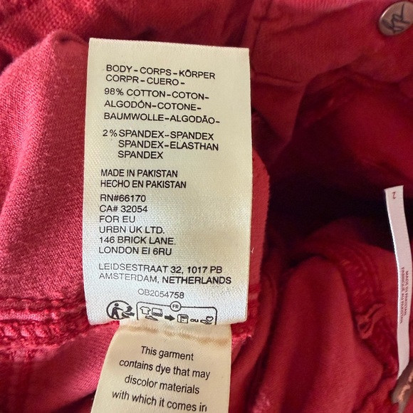 Free People Velvet Kick Flare Pants Red Dahlia High Rise NWT Size 2 - Picture 9 of 9